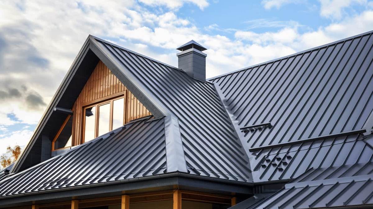 Şirinyer EPDM Kauçuk Çatı – antrasit kenet sistem metal çatıyla kaplanmış müstakil ev